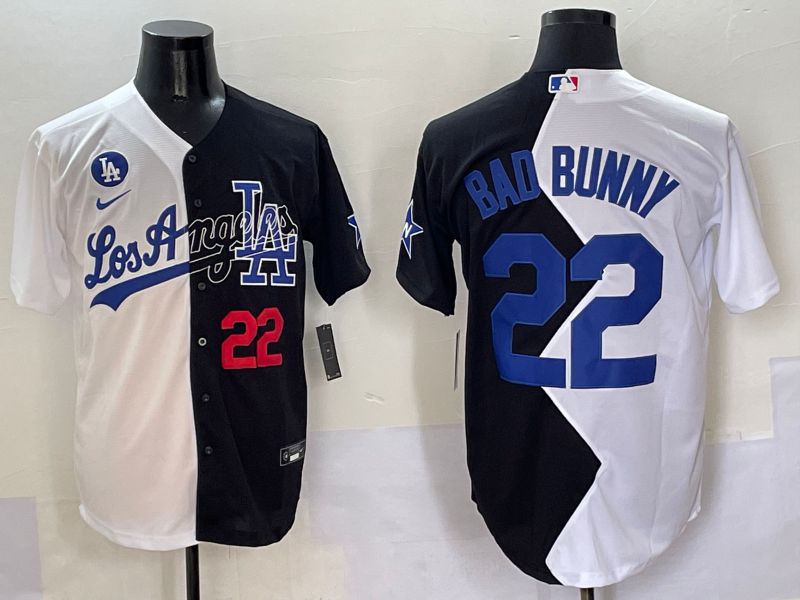 Men Los Angeles Dodgers #22 Bad bunny Black White Game Nike 2025 MLB Jersey style 2->los angeles dodgers->MLB Jersey